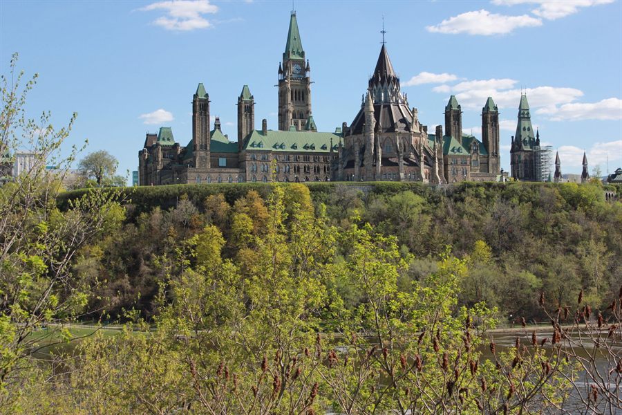 Parliament Hill above the Ottawa River